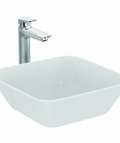 Ideal Standard Cuvette De Lavabo Connect Air Wash, Carrée, 400mm E0347, Coloris: Blanc Avec Idéal Plus - E0347MA