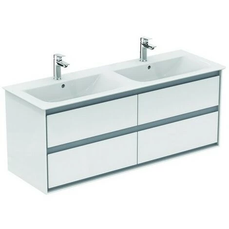 Ideal Standard Meuble Sous-lavabo à Double Vasque, 1300 Mm, 4 Tiroirs, E0824, Coloris: Décor Pin Clair / Brun Mat - E0824UK 3 Ideal Standard Meuble Sous-lavabo à Double Vasque, 1300 Mm, 4 Tiroirs, E0824, Coloris: Décor Pin Clair / Brun Mat - E0824UK