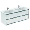 Ideal Standard CONNECT Meuble Sous-lavabo Double à Air, 1200 Mm, 4 Tiroirs, E0822, Coloris: Blanc Brillant / Gris Clair Mat - E0822KN -IDEAL STANDARD Soldes 2022 16227777 1