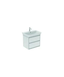 Ideal Standard Meuble Sous-lavabo CONNECT , 580 Mm, 2 Tiroirs, E1605, Coloris: Blanc Brillant / Blanc Mat - E1605B2