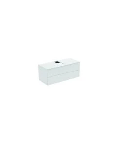 Ideal Standard Meuble Sous-lavabo Adapto Pour Lavabos Strada II, Découpe Centrale, 2 Tiroirs, 1200mm, Coloris: Décor Lumière De Pin - U8598FF