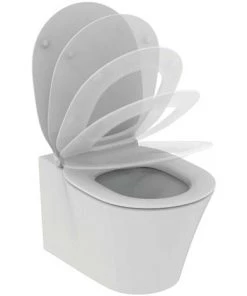 Ideal Standard - Pack Cuvette Suspendue CONNECT AIR Aquablade + Abattant Frein De Chute - Connect Air