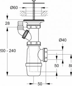 IDEAL STANDARD Bonde à Grille Ø 60 Mm