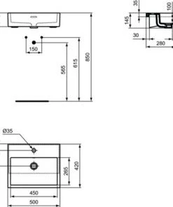 Ideal Standard Vasque Semi Encastrée Extra 50 Cm -IDEAL STANDARD Soldes 2022 31137490 3