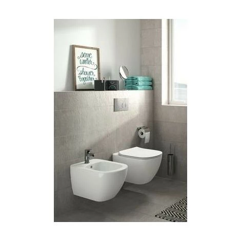 Bidet Suspendu Avec Fixation Cachée Ideal Standard Tesi En Vitreous China Soie Blanche | Blanc 4 Bidet Suspendu Avec Fixation Cachée Ideal Standard Tesi En Vitreous China Soie Blanche | Blanc – Image 2
