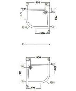 Receveur De Douche Angulaire 95X75 Cm Ideal Standard Ultraflat En Acrylique Avec Trou Pour La Vidange Ø90 Mm | Blanc -IDEAL STANDARD Soldes 2022 33993441 3