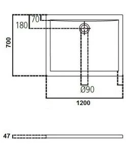 Receveur De Douche 120X70 Cm Rectangulaire En Acrylique Ideal Standard Ultraflat Avec Trou D'évacuation Ø90 Mm | Blanc -IDEAL STANDARD Soldes 2022 34050573 3