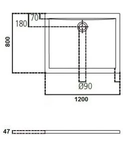 Receveur De Douche 120X80 Cm Rectangulaire En Acrylique Ideal Standard Ultraflat Avec Trou D'évacuation Ø90 Mm | Blanc -IDEAL STANDARD Soldes 2022 34050577 3