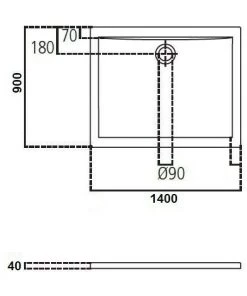 Receveur De Douche 140X90 Cm Rectangulaire En Acrylique Ideal Standard Ultraflat Avec Trou D'évacuation Ø90 Mm | Blanc -IDEAL STANDARD Soldes 2022 34050580 3