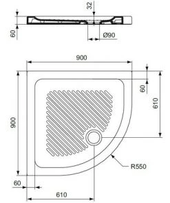 Receveur De Douche Angulaire 90X90 Cm En Céramique Ideal Standard Connect Blanc Antidérapant | Blanc -IDEAL STANDARD Soldes 2022 34050619 3