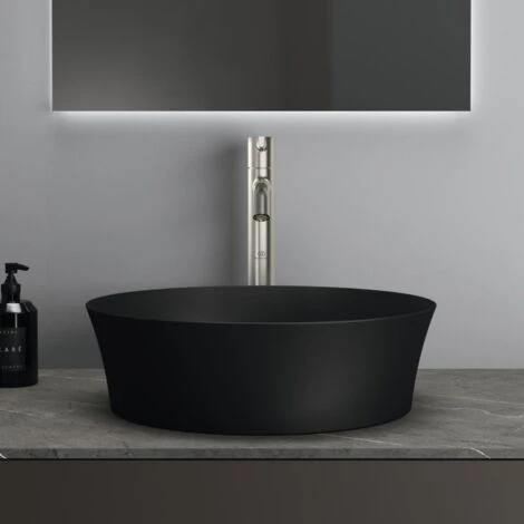 Ideal Standard - Vasque à Poser Ronde Ipalyss, Couleur, Noir Mat, Avec Bonde 4 Ideal Standard - Vasque à Poser Ronde Ipalyss, Couleur, Noir Mat, Avec Bonde – Image 2