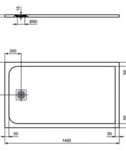 Receveur De Douche 140x80 Cm En Série Ideal Solid By Ideal Standard Ultra Flat S | Blanc -IDEAL STANDARD Soldes 2022 35358032 4
