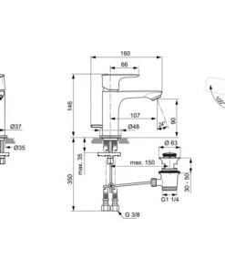 Ideal Standard Pack Vasque Semi Encastrée Extra 50 Cm + Mitigeur Connect Air Couleur, Or -IDEAL STANDARD Soldes 2022 36297011 3