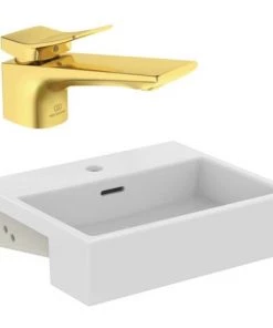 Ideal Standard Pack Vasque Semi Encastrée Extra 50 Cm + Mitigeur Conca Couleur, Or