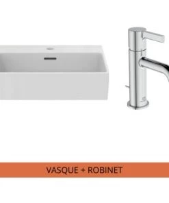 Ideal Standard Pack Vasque 50x40 Extra Avec Trop Plein + Mitigeur Joy Couleur, Chrome