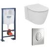 Ideal Standard Pack WC Suspendu Compact Connect Space + Abattant + Plaque + Bâti Grohe, Blanc Alpin -IDEAL STANDARD Soldes 2022 36598624 1