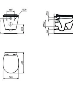 Ideal Standard Pack WC Suspendu Compact Connect Space + Abattant + Plaque + Bâti Grohe, Blanc Alpin -IDEAL STANDARD Soldes 2022 36598624 3