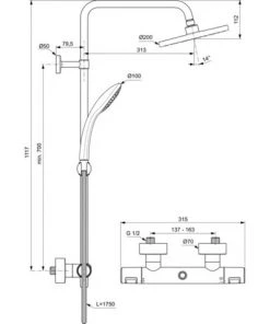 Ideal Standard - Colonne De Douche Thermostatique Ideal Standard Ceratherm 20 Cm, Noir Mat -IDEAL STANDARD Soldes 2022 38405590 3