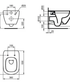 Ideal Standard Cuvette Suspendue Sans Bride + Abattant Soft Close, Blanc (TesiRimless) -IDEAL STANDARD Soldes 2022 38703567 4