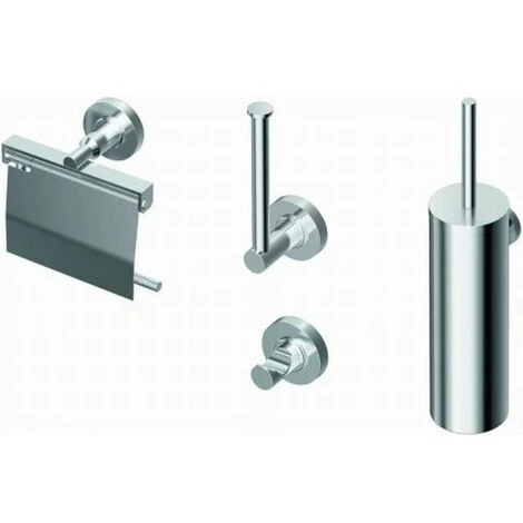 Ideal Standard Iom Set WC Avec Crochet Porte Serviettes Porte Papier WC Avec Couverlce Et Porte Papier Réserve Et Brosse WC Chrome - Chrome 4 Ideal Standard Iom Set WC Avec Crochet Porte Serviettes Porte Papier WC Avec Couverlce Et Porte Papier Réserve Et Brosse WC Chrome - Chrome – Image 2