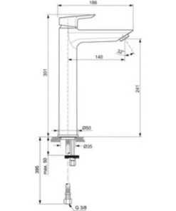 IDEAL STANDARD Mitigeur Lavabo Tesi Réhaussé Sans Tirette Sans Vidage Chrome -IDEAL STANDARD Soldes 2022 39154155 2