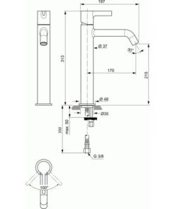 Ideal Standard Lot Vasque Ipalyss Blanche 60x38 Cm Ipalyss Sans Bonde + Mitigeur Réhaussé Joy Chrome -IDEAL STANDARD Soldes 2022 39515849 3