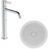 Ideal Standard Pack Vasque Ronde 40x40 Cm Ipalyss Sans Bonde Blanc Brillant + Mitigeur Lavabo Réhaussé Joy Chrome -IDEAL STANDARD Soldes 2022 39927226 1