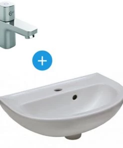 Ideal Standard Lave Main En Céramique + Robinet Eau Froide, Chrome (V200101B073)