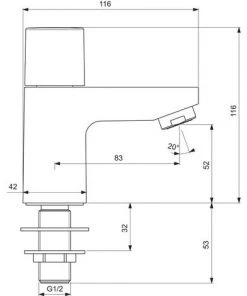 Ideal Standard Lave Main En Céramique + Robinet Eau Froide, Chrome (V200101B073) -IDEAL STANDARD Soldes 2022 40901271 5