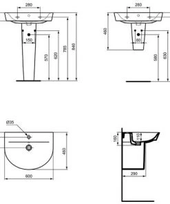 Ideal Standard CONNECT AIR Lavabo 160 X 600 X 450 Mm, Blanc (E069401) -IDEAL STANDARD Soldes 2022 4435776 3