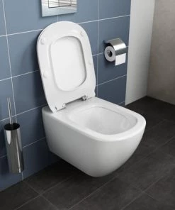 Ideal Standard WC Suspendu Tesi, Abattant, Bâti-support Autoportant Gain De Place Porcher éco Certifié NF + Plaque Carrée Oleas Double Flux Mécanique Blanche -IDEAL STANDARD Soldes 2022 44416963 3