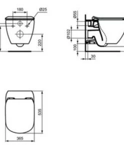 Ideal Standard WC Suspendu Tesi, Abattant, Bâti-support Autoportant Gain De Place Porcher éco Certifié NF + Plaque Carrée Oleas Double Flux Mécanique Blanche -IDEAL STANDARD Soldes 2022 44416963 4