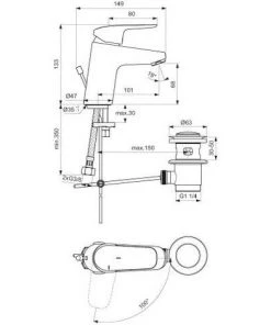 IDEAL STANDARD Mélangeur Lavabo Ceraflex Bleu Démarrer B1711AA -IDEAL STANDARD Soldes 2022 45082049 3