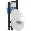 Ideal Standard Pack WC Bâti-support + Cuvette Tesi Aquablade + Plaque Oleas M1