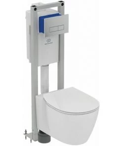 Ideal Standard Pack WC Bâti-support - Suspendu Aquablade - Plaque De Commande Oleas M2