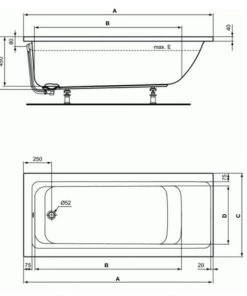Ideal Standard Connect Air Baignoire Droite Avec Pieds 170 X 75 X 46.5 Cm En Acrylique, Blanc (R000701) 11 Ideal Standard Connect Air Baignoire Droite Avec Pieds 170 X 75 X 46.5 Cm En Acrylique, Blanc (R000701) -IDEAL STANDARD Soldes 2022 45779800 5