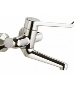 Ideal Standard Ceraplus Robinet Mural Manette 18cm Et Bec 15cm Fermeture Froid De Sûreté Avec Connexions Refermables Chrome - Chrome