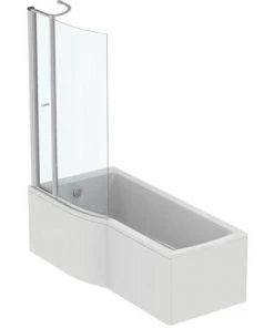 Ideal Standard Pare Bain Asymétrique Courbé Avec Volet Mobile Connect Air Profilé Chromé -IDEAL STANDARD Soldes 2022 52802737 2