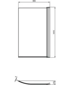 Ideal Standard Pare Bain Asymétrique Courbé Connect Air Profilé Chromé -IDEAL STANDARD Soldes 2022 52802738 3