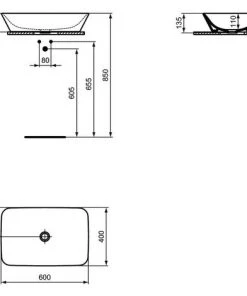 Vasque à Poser Ideal Standard Connect Air 60X40 Avec Bord Ultra-fin -IDEAL STANDARD Soldes 2022 53016964 4