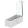 IDEAL STANDARD Baignoire Connect Air Avec Pieds Et Pare Bain , 150 X 80 - Version Droite, Pare Bain Fixe