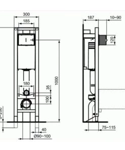 Ideal Standard Pack WC Bâti-support + WC Sans Bride Tesi + Abattant Softclose + Plaque Blanche (ProSysTesi-1) -IDEAL STANDARD Soldes 2022 58238281 4