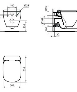 Ideal Standard Pack WC Bâti-support + WC Sans Bride Tesi + Abattant Softclose + Plaque Blanche (ProSysTesi-1) -IDEAL STANDARD Soldes 2022 58238281 5