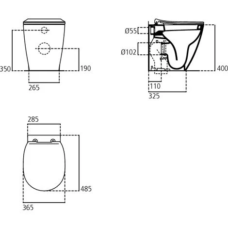 Sanitaires Suspendus à Profondeur Réduite Ideal Standard Connect Space Wc + Bidet + Abattant 4 Sanitaires Suspendus à Profondeur Réduite Ideal Standard Connect Space Wc + Bidet + Abattant – Image 2