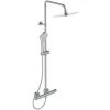 Colonne De Douche Thermostatique - CERATHERM T100 - Pomme De Tete 20 Cm + Douchette 11 Cm 3J - Chrome - Ideal Standard -IDEAL STANDARD Soldes 2022 60106947 1