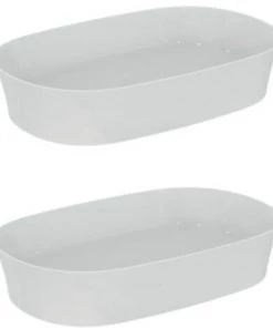 IDEAL STANDARD Lot De Deux Vasques Ovales 60x38 Cm Ipalyss Sans Bonde Blanc