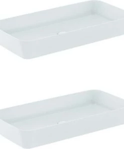 IDEAL STANDARD Lot De Deux Vasques Rectangles 80x40 Cm Ipalyss Avec Bonde Soie Blanche
