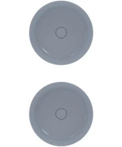 IDEAL STANDARD Lot De Deux Vasques Rondes 40x40 Cm Ipalyss Avec Bonde Bleu Poudré