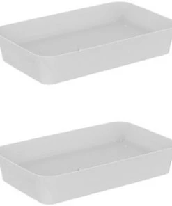 IDEAL STANDARD Lot De Deux Vasques Rectangles 65x40 Cm Ipalyss Sans Bonde Blanc Brillant