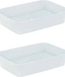IDEAL STANDARD Lot De Deux Vasques Rectangles 55x38 Cm Ipalyss Avec Bonde Soie Blanche